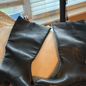 Madewell 9M Black Leather Knee-High Boots